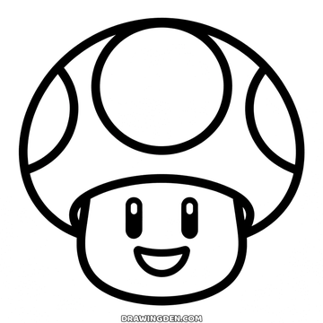 Super Mushroom from the Mario games, a round spotted cap over a small smiling face