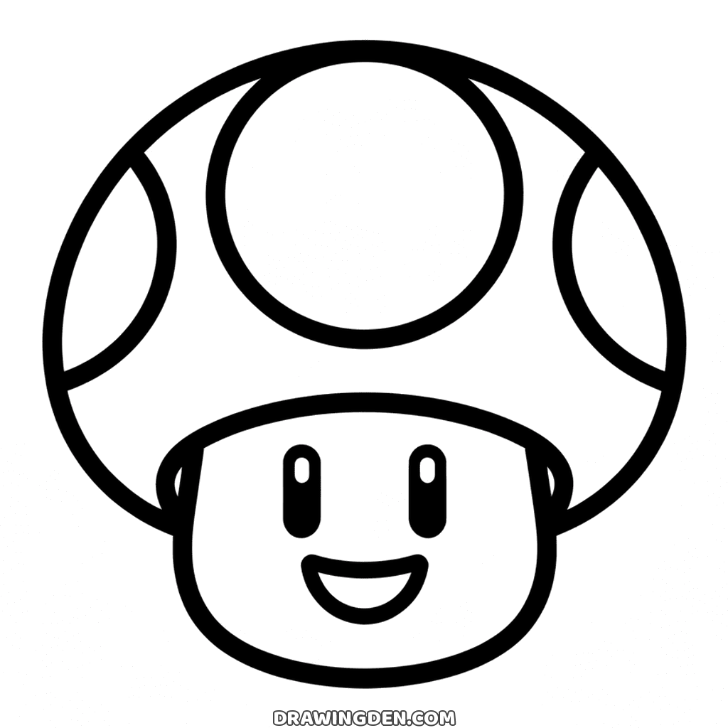 Super Mushroom from the Mario games, a round spotted cap over a small smiling face